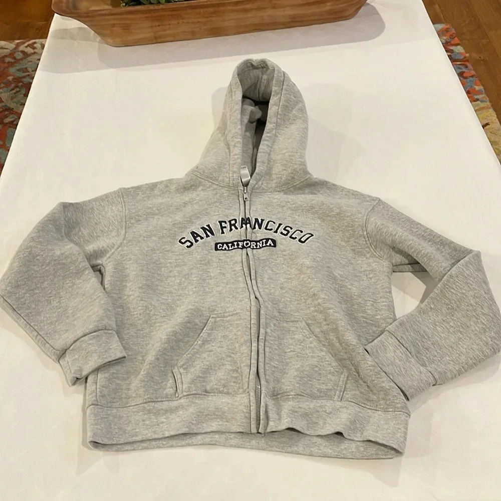 Kids San‎ Francisco California full zip up hoodie gray XL EUC